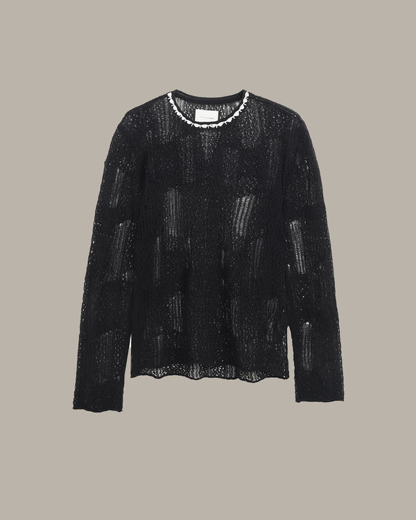 Crochet Neck Knit Top