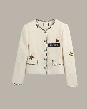 Patched Tweed Jacket
