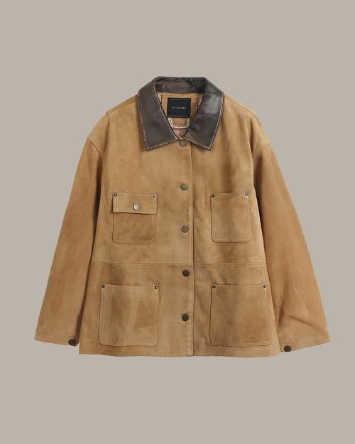 Leather Jacket With Contrast Collar