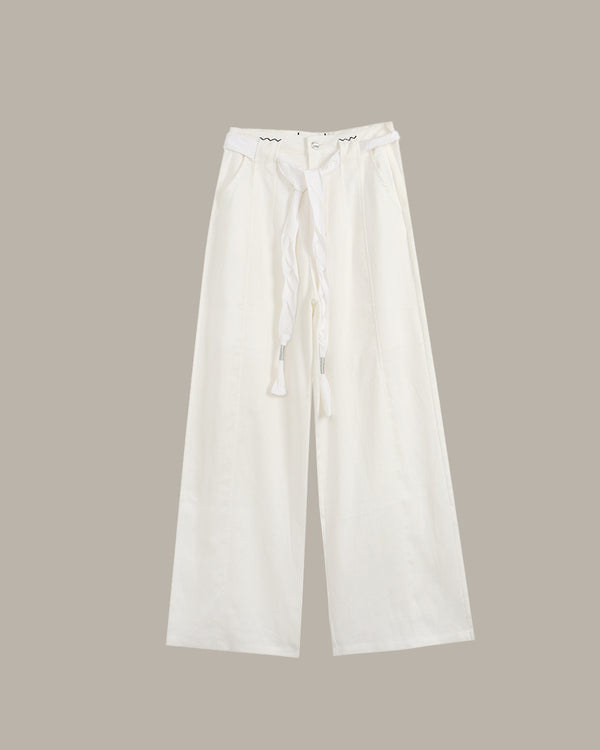 Drawstring Waist Long Pants