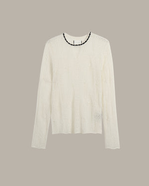Crochet Neck Knit Top