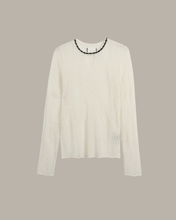 Crochet Neck Knit Top