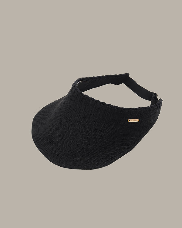 Decorative Stitches Straw Visor Cap