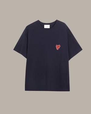 Heart-Embroidered Everyday Tee