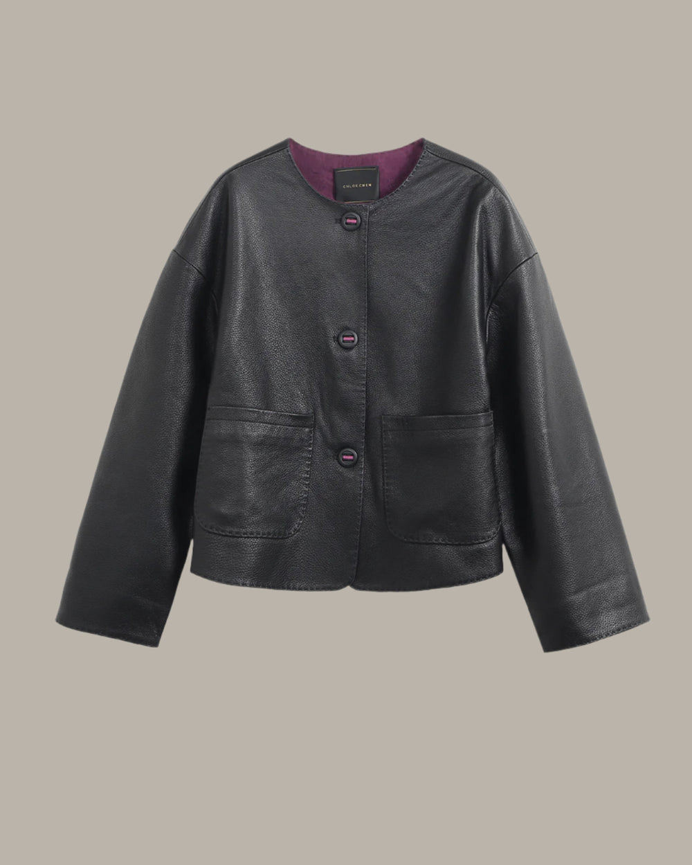 Cropped Leather Jacket