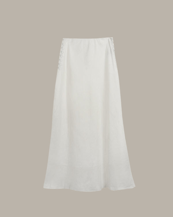 100% Linen Stitched Midi Skirt