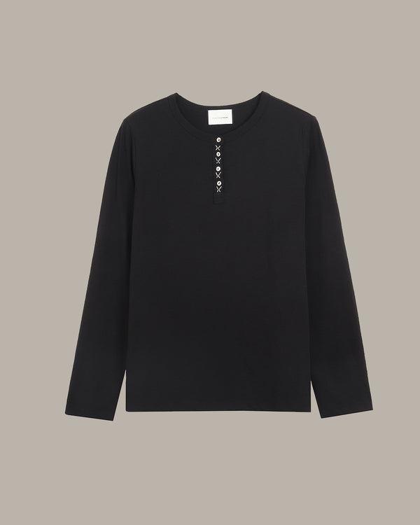 Cross-Stitched Placket Top