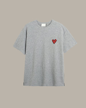 Heart-Embroidered Everyday Tee