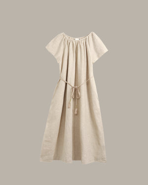 100% Linen Short Sleeves Dress