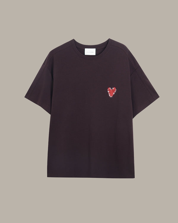 Heart-Embroidered Everyday Tee