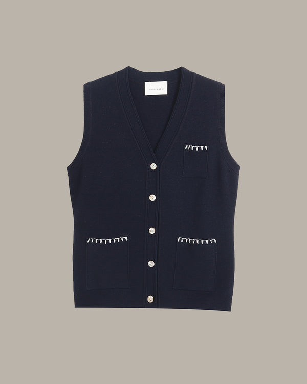 V Neck Knit Vest