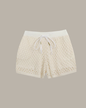 Hollow-Out Knit Shorts