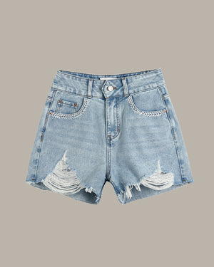 Frayed Edge Denim Shorts