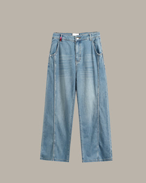 Side Seam Washed Jeans