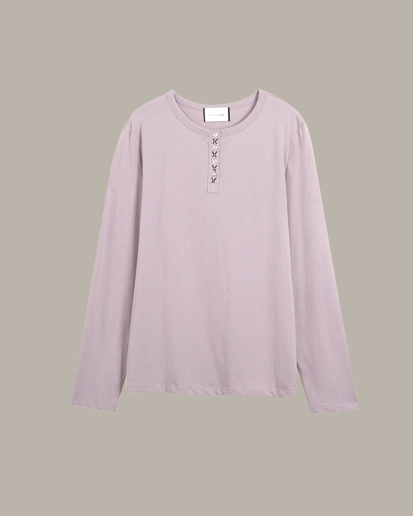 Cross-Stitched Placket Top