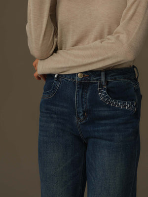 Stitched Flare Denim Jeans