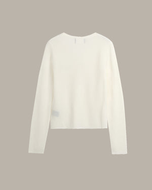 Asymmetric Buttoned V-Neck Knit Top