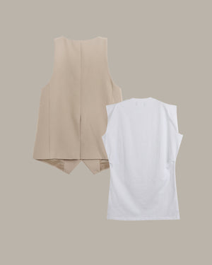 紐扣背心及無袖上衣套裝