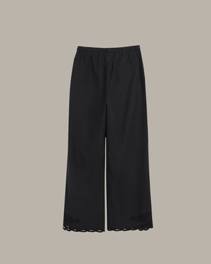 Embroidered Cuff Drawstring Pants