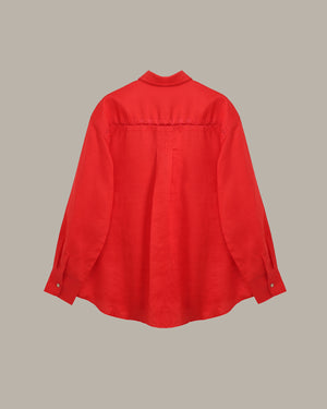 100% 苧麻後背透視襯衫