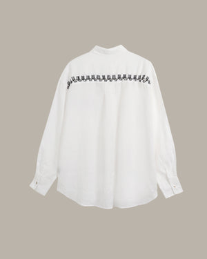 100% 苧麻後背透視襯衫