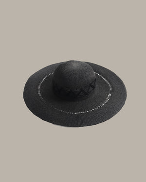 Ribbon Black Straw Hat