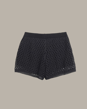 Hollow-Out Knit Shorts