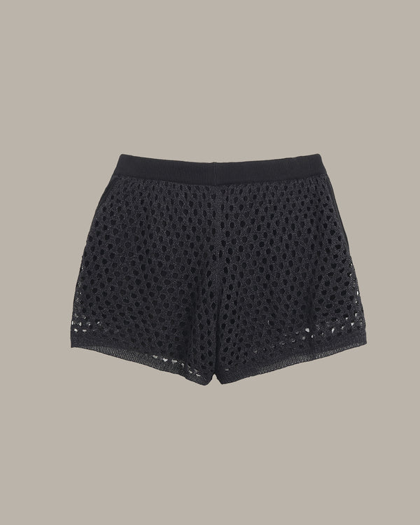 Hollow-Out Knit Shorts