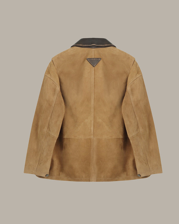 Leather Jacket With Contrast Collar