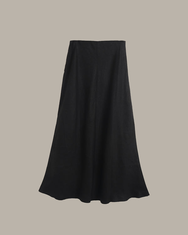100% Linen Stitched Midi Skirt