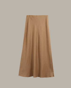 100% Linen Stitched Midi Skirt