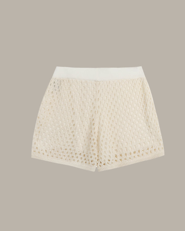Hollow-Out Knit Shorts