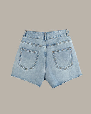 Frayed Edge Denim Shorts