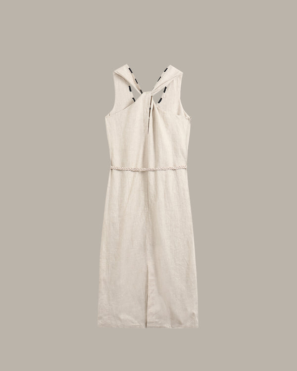 Detailed Neckline Midi Dress