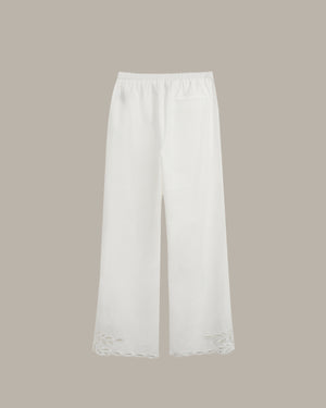 Embroidered Cuff Drawstring Pants