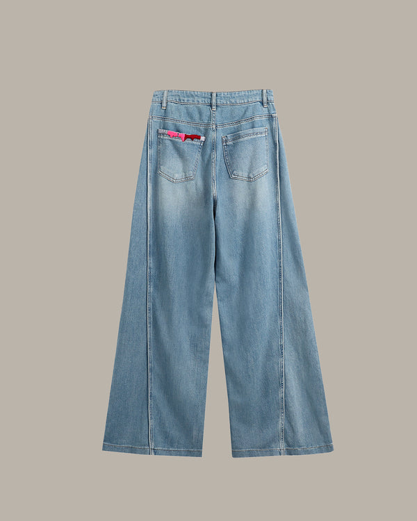 Side Seam Washed Jeans