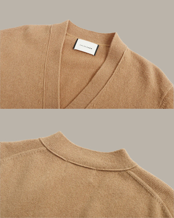 V-Neck Wool Cardigan