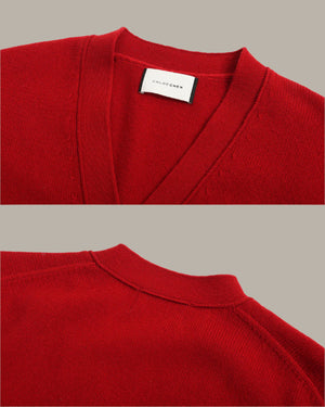 V-Neck Wool Cardigan