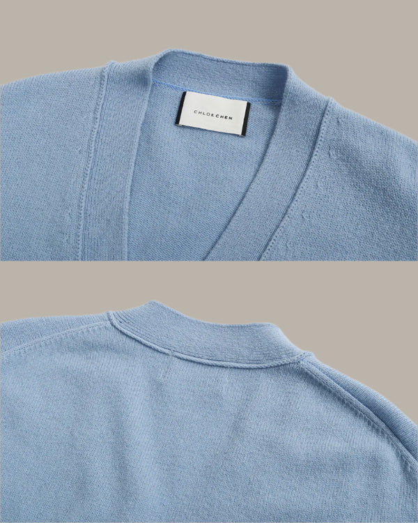 V-Neck Wool Cardigan