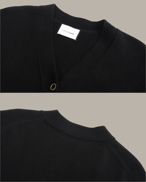 V-Neck Wool Cardigan