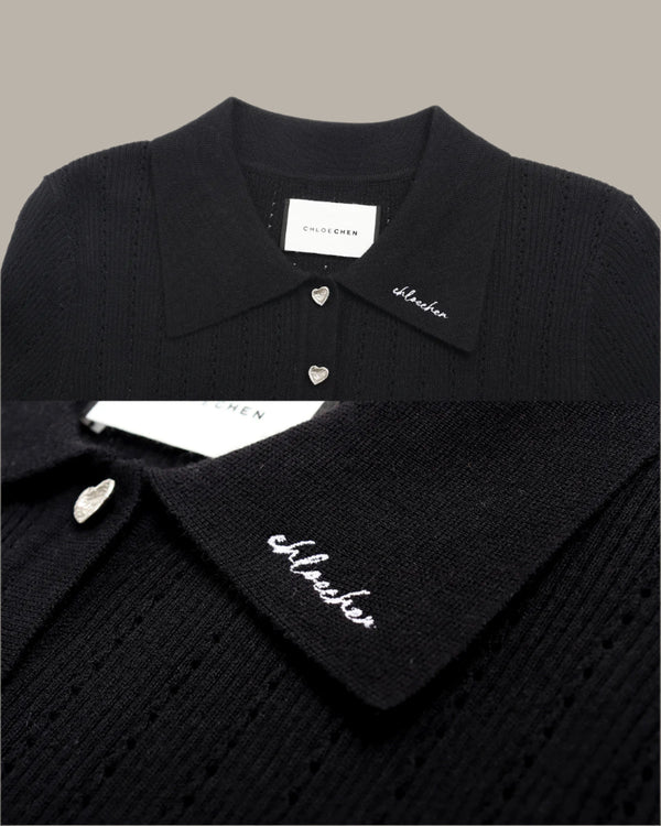 Ribbed Polo Sweater
