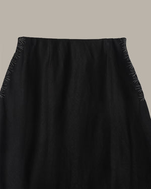 100% Linen Stitched Midi Skirt