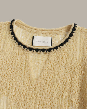 Crochet Neck Knit Top