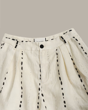 100% 亞麻點點印花短褲
