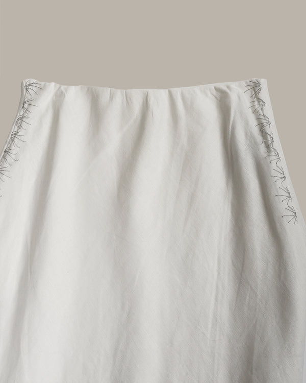 100% Linen Stitched Midi Skirt