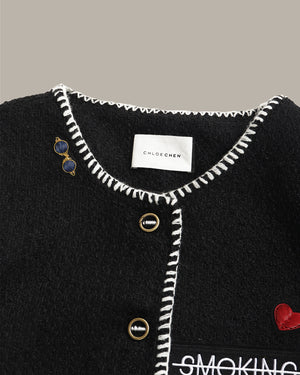 Patched Tweed Jacket