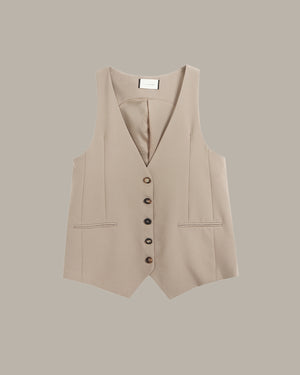 紐扣背心及無袖上衣套裝