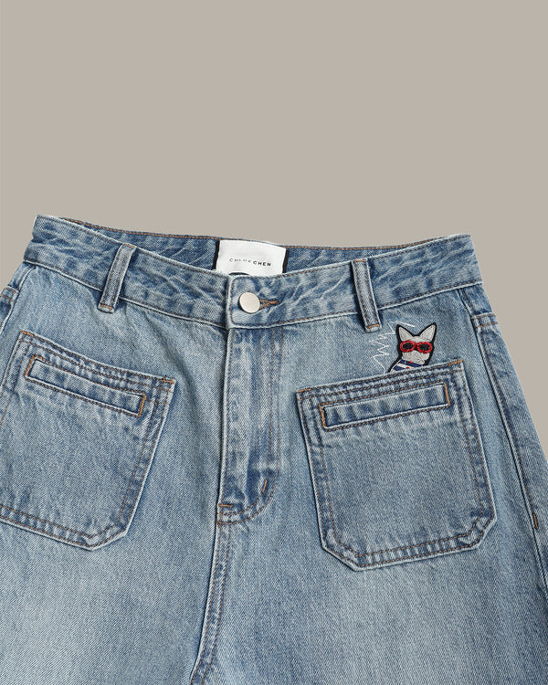 Frenchie Pockets Denim Jeans