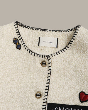 Patched Tweed Jacket