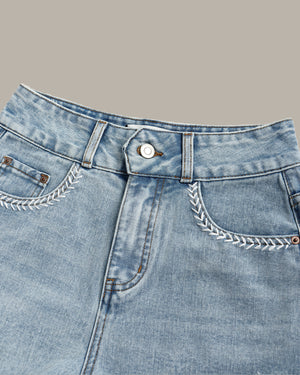 Frayed Edge Denim Shorts